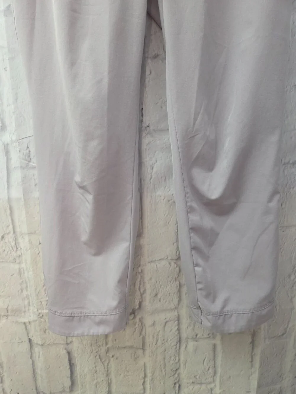 Apana Large Light Lavender Gray Drawstring Scalloped Jogger Pants Spring Casual
